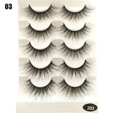 5 Pairs 2 Styles 3D Faux Mink Hair Soft False Eyelashes Fluffy Wispy Thick Lashes Handmade Soft Eye Makeup Extension Tools