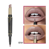 Pudaier Matte Lipstick Waterproof Double Ended Long Lasting Lipsticks Brand Lip Makeup Cosmetics Nude Dark Red Lips Liner Pencil