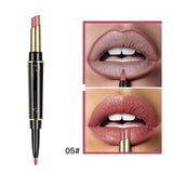 Pudaier Matte Lipstick Waterproof Double Ended Long Lasting Lipsticks Brand Lip Makeup Cosmetics Nude Dark Red Lips Liner Pencil