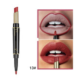 Pudaier Matte Lipstick Waterproof Double Ended Long Lasting Lipsticks Brand Lip Makeup Cosmetics Nude Dark Red Lips Liner Pencil