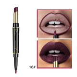 Pudaier Matte Lipstick Waterproof Double Ended Long Lasting Lipsticks Brand Lip Makeup Cosmetics Nude Dark Red Lips Liner Pencil