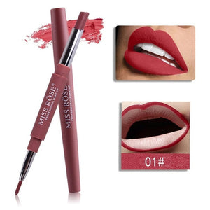 MISS ROSE 14 Color Double-end Lipsticks Lasting Lipliner Waterproof Profissional Moisturizer Lip Liner Stick Pencil batom matte