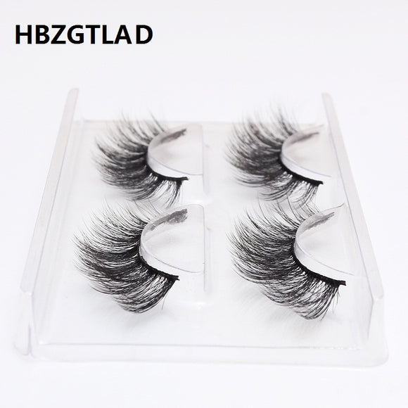 HBZGTLAD 2 pairs natural false eyelashes fake lashes long makeup 3d mink eyelashes eyelash extension mink eyelashes for beauty