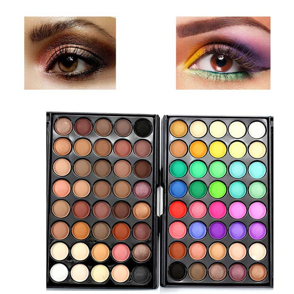 40 Color Eyeshadow Palette Matte Glitter EyeShadow Diamond Shimmer Eye Primer Luminous Eye Shadow Women Gift Smoky/Warm Color