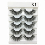 5 Pairs 2 Styles 3D Faux Mink Hair Soft False Eyelashes Fluffy Wispy Thick Lashes Handmade Soft Eye Makeup Extension Tools