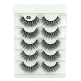 5 Pairs 2 Styles 3D Faux Mink Hair Soft False Eyelashes Fluffy Wispy Thick Lashes Handmade Soft Eye Makeup Extension Tools