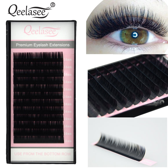 Qeelasee faux mink individual eyelashes maquiagem cilios makeup soft mink lashes for eyelash extension
