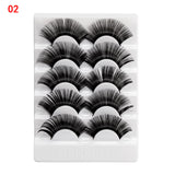 5 Pairs 2 Styles 3D Faux Mink Hair Soft False Eyelashes Fluffy Wispy Thick Lashes Handmade Soft Eye Makeup Extension Tools