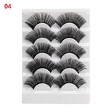 5 Pairs 2 Styles 3D Faux Mink Hair Soft False Eyelashes Fluffy Wispy Thick Lashes Handmade Soft Eye Makeup Extension Tools