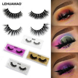 LEHUAMAO Mink Lashes 3D Mink False Eyelashes Long Lasting Lashes Natural Lightweight Mink Eyelashes Fluffy Dramatic Eye Makeup