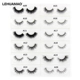 LEHUAMAO 3D Mink Eyelash Fluffy Cross Thick Natural Fake Eyelashes Lashes Dramatic Makeup Eye Lashes Handmade False Eyelash