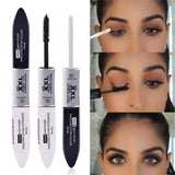 2 IN 1 4D Silk Fiber Lash Mascara Black Mascara Waterproof Silk Fiber Volume Double Lengthening Curling Eye Mascara